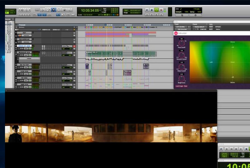 Mixage du film immersif Titanic sur l'écran de Protools